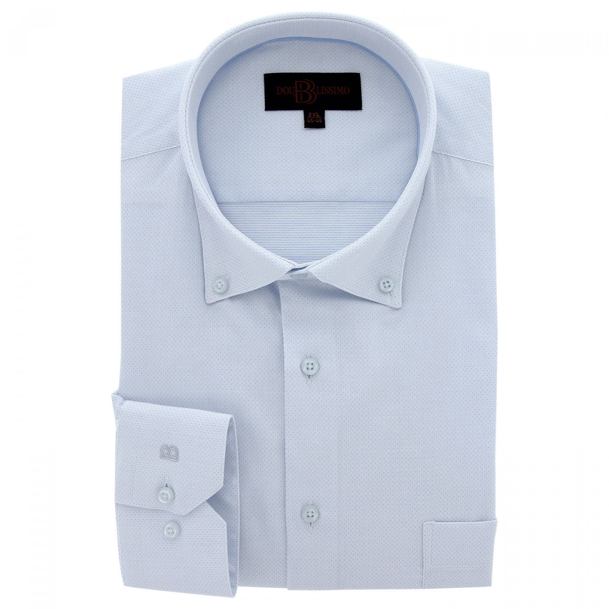 Chemise forte taille tissu texturé à col boutonné ARMATONI AE13DB2 bleu