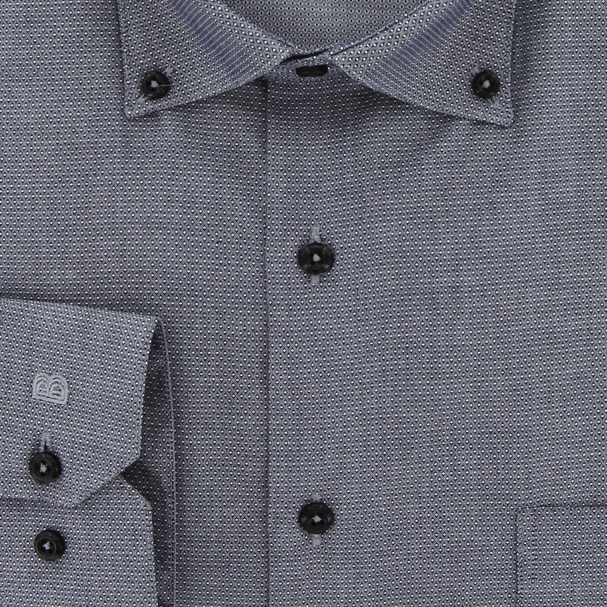 Chemise forte taille tissu texturé à col boutonné ARMATONI AE13DB1 gris