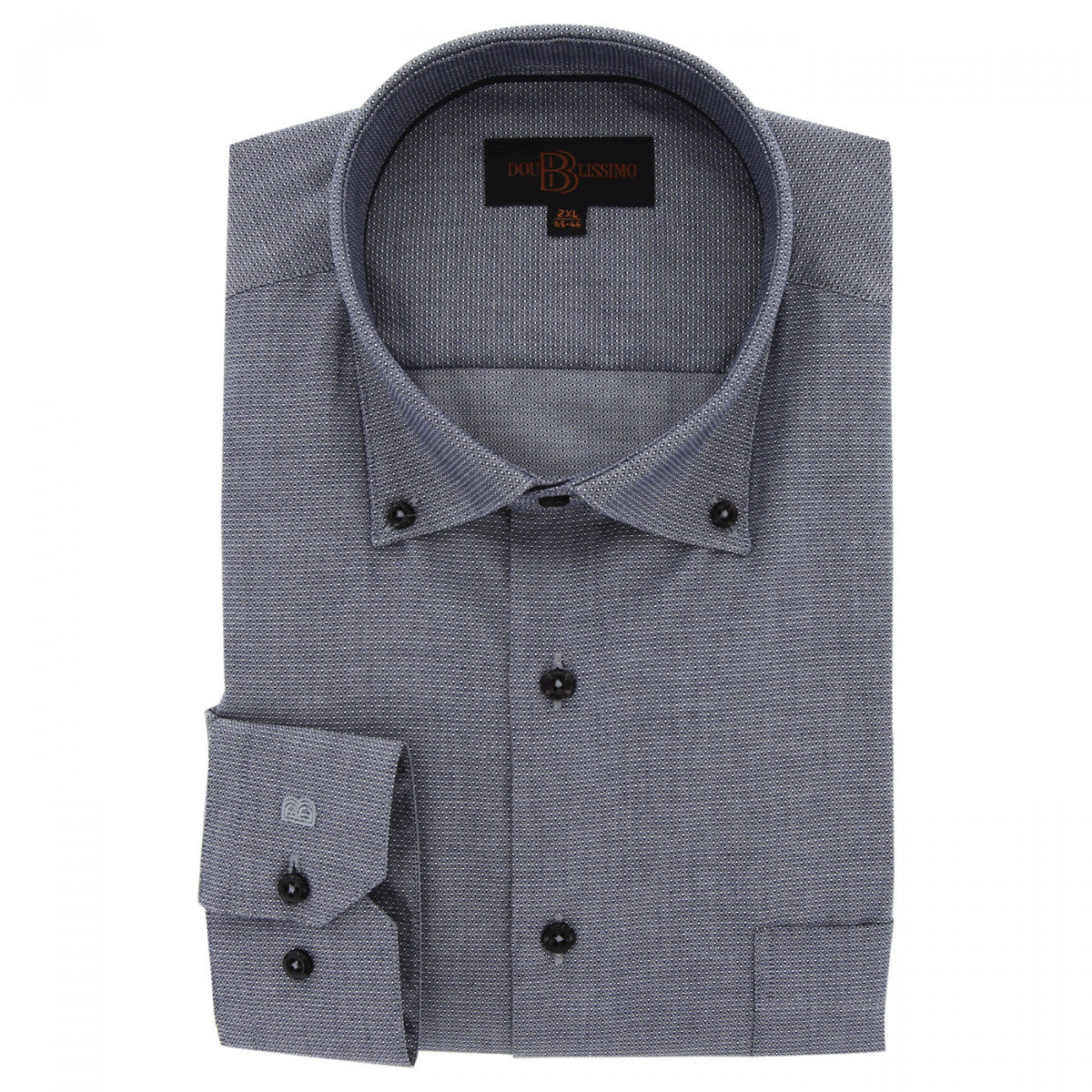 Chemise forte taille tissu texturé à col boutonné ARMATONI AE13DB1 gris