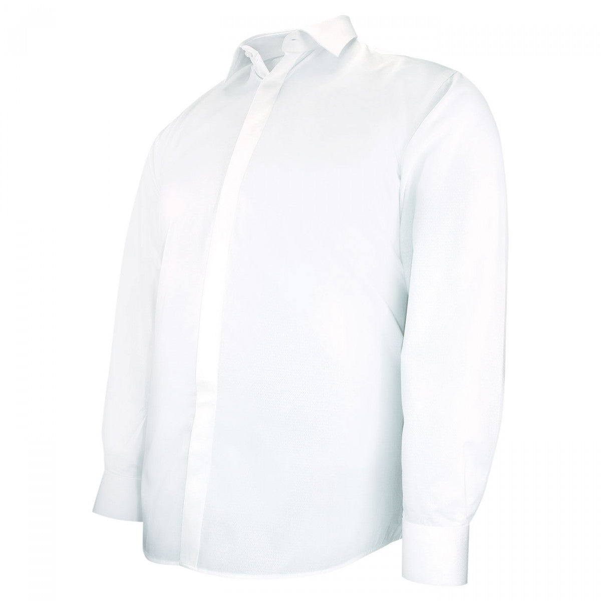 Chemise forte taille tissu texturé à gorge cachée DINOZZE AE11DB1 blanc