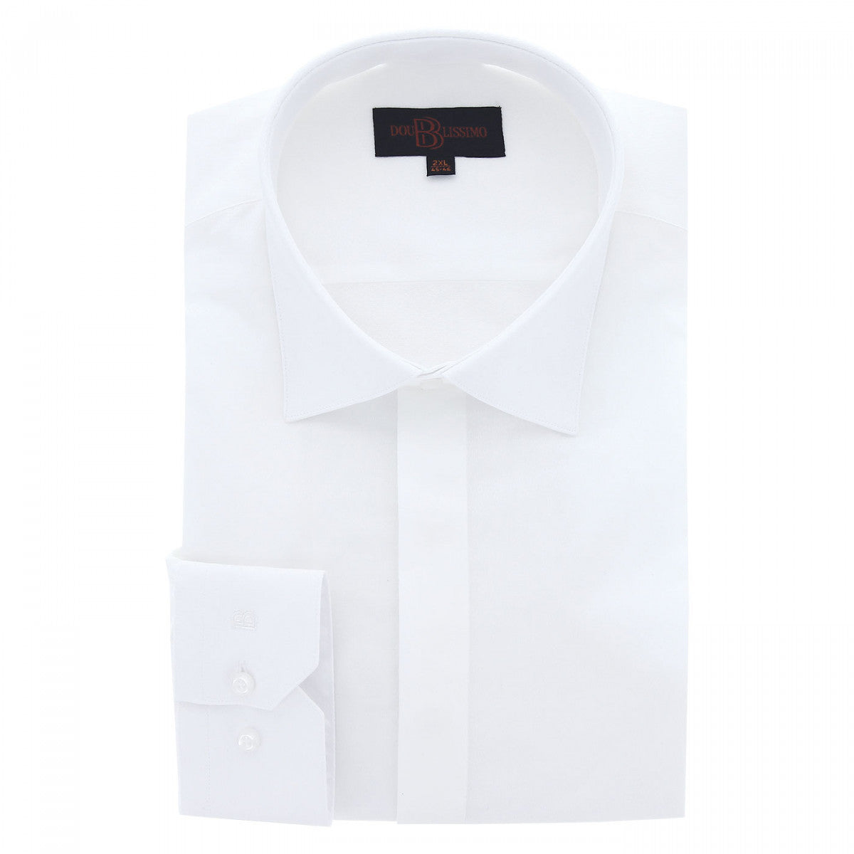 Chemise forte taille tissu texturé à gorge cachée DINOZZE AE11DB1 blanc