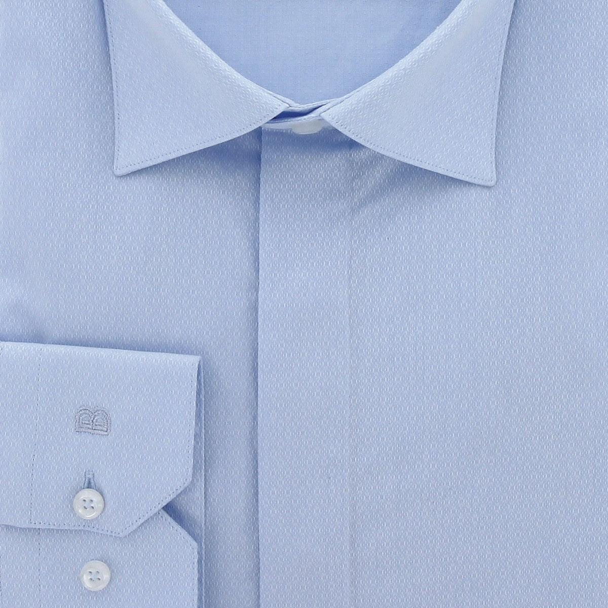 Chemise forte taille tissu texturé à gorge cachée DINOZZE AE11DB2 bleu ciel