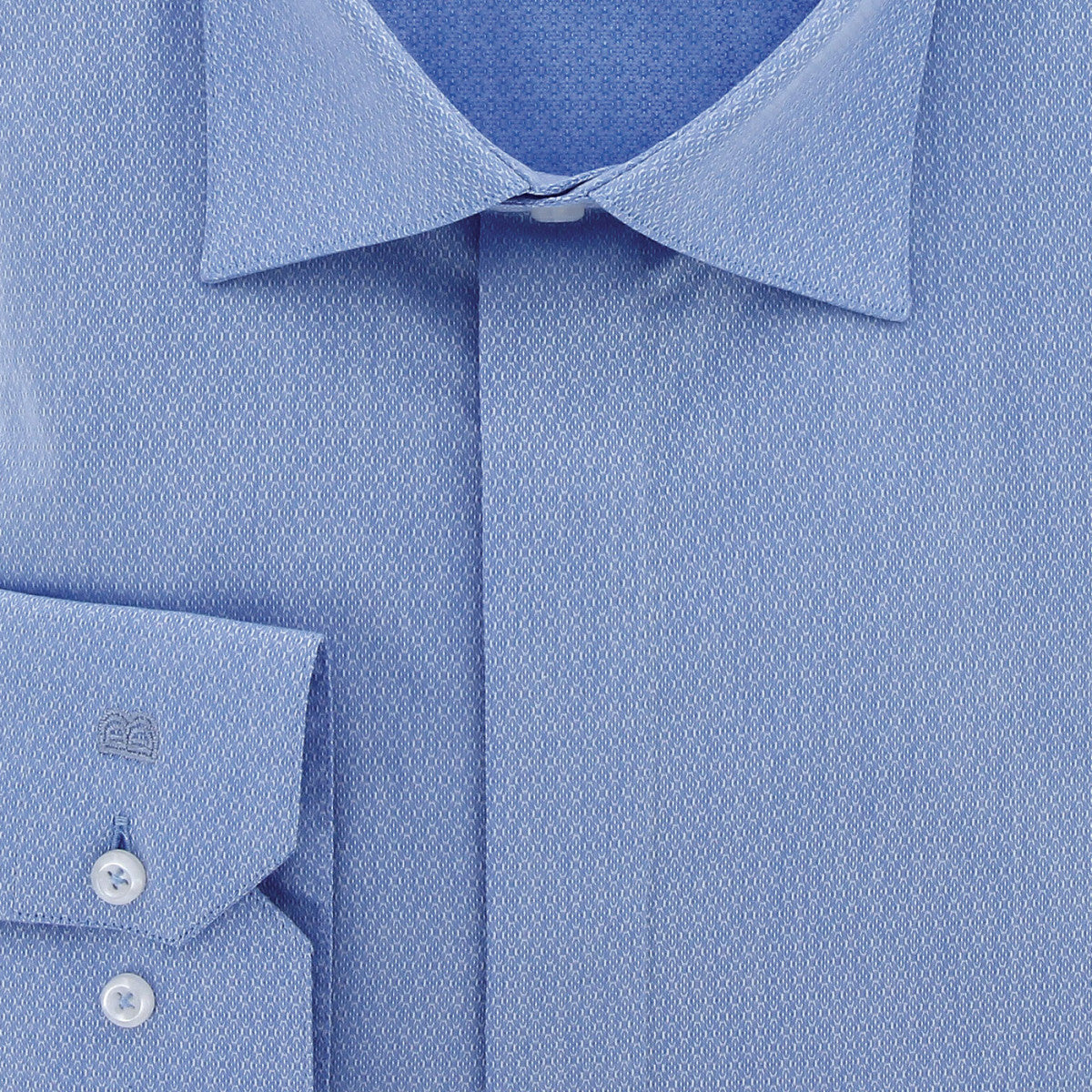 Chemise forte taille tissu texturé à gorge cachée DINOZZE AE11DB3 bleu