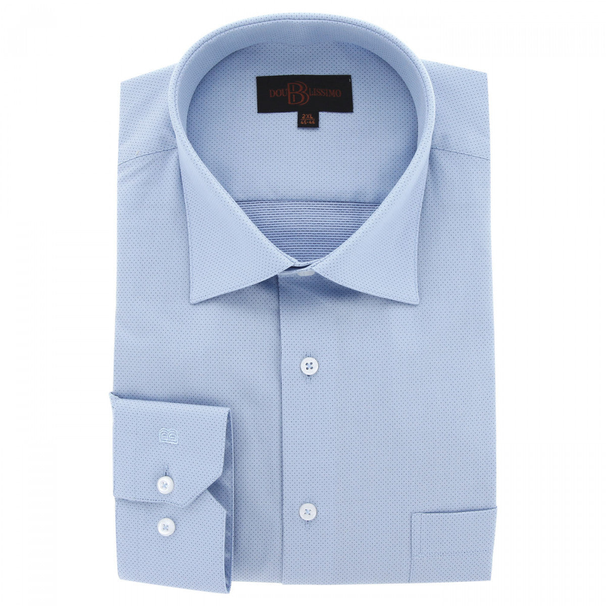 Chemise forte taille tissu texturé TONOBLU AE8DB1 bleu