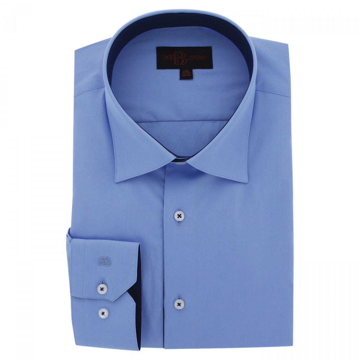 Chemise forte taille tissu uni CLASSOPO AE9DB1 bleu