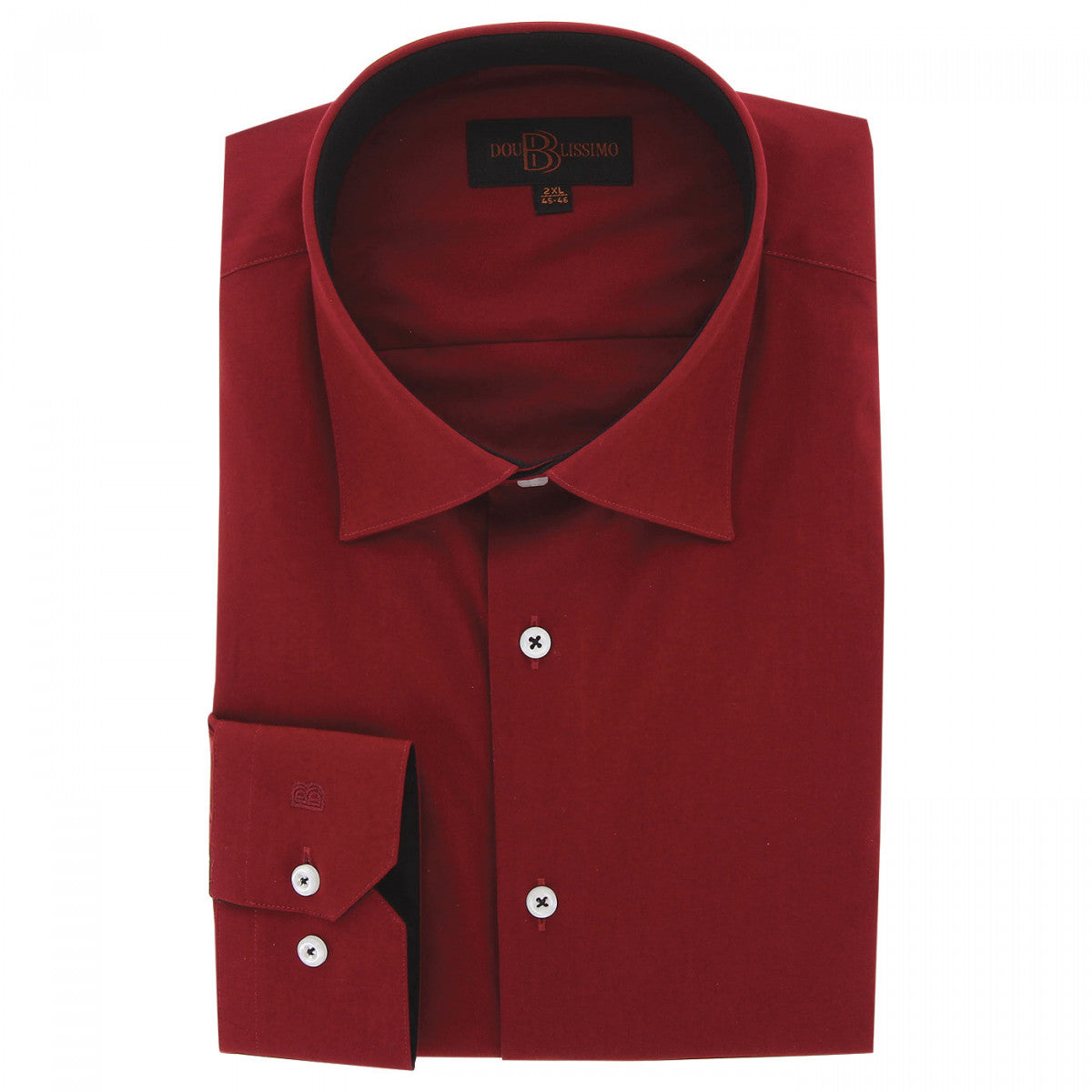 Chemise forte taille tissu uni CLASSOPO AE9DB5 bordeaux