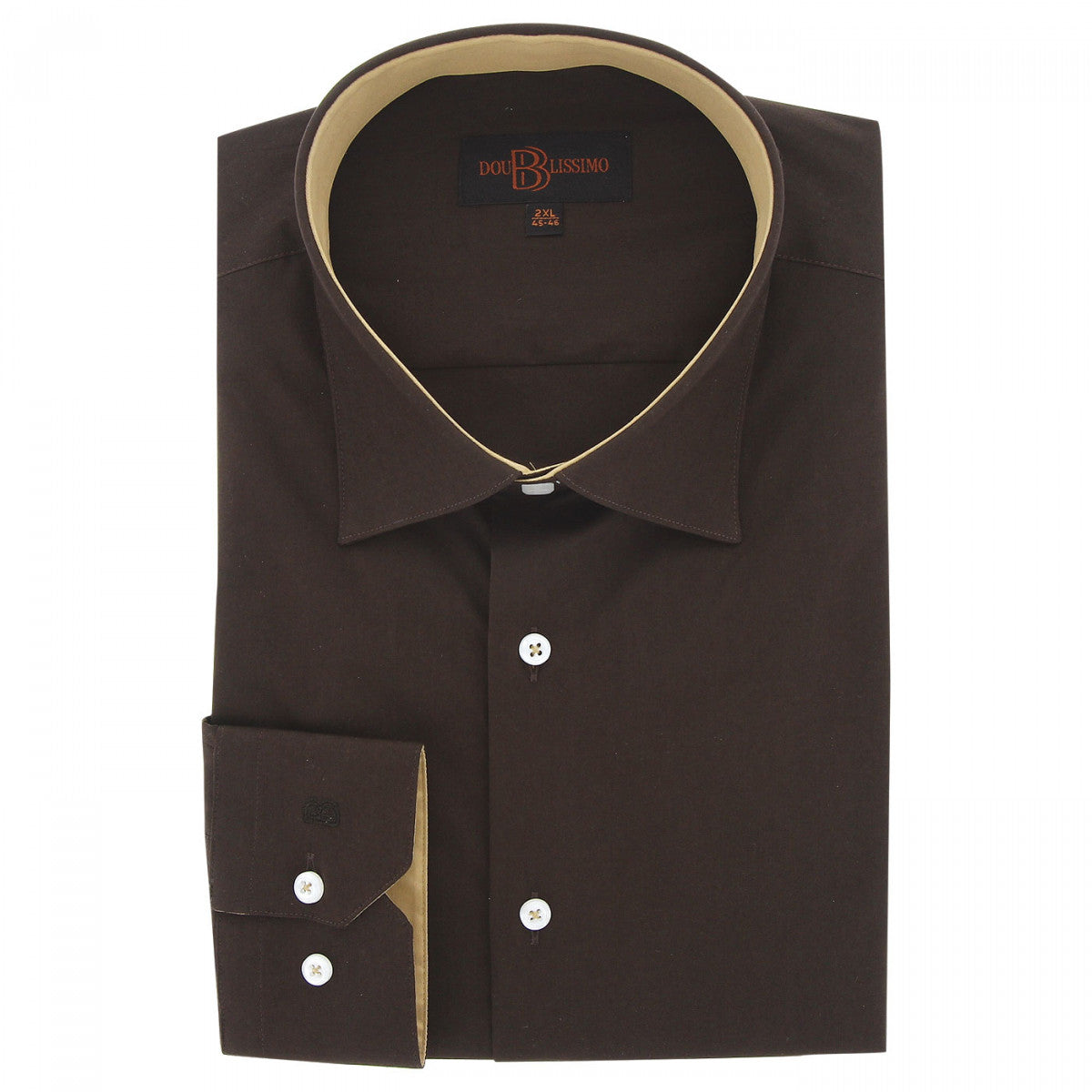 Chemise forte taille tissu uni CLASSOPO AE9DB3 marron