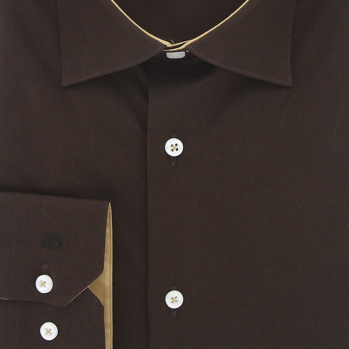 Chemise forte taille tissu uni CLASSOPO AE9DB3 marron