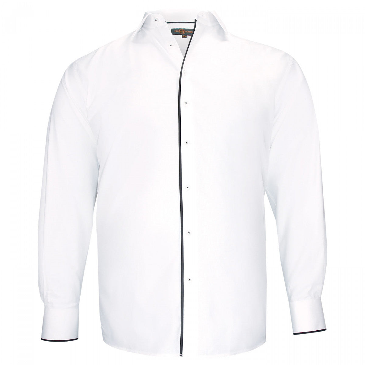 Chemise forte taille tissu uni et galon BORNERO AE5DB1 blanc