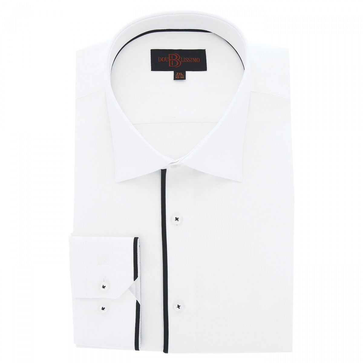 Chemise forte taille tissu uni et galon BORNERO AE5DB1 blanc