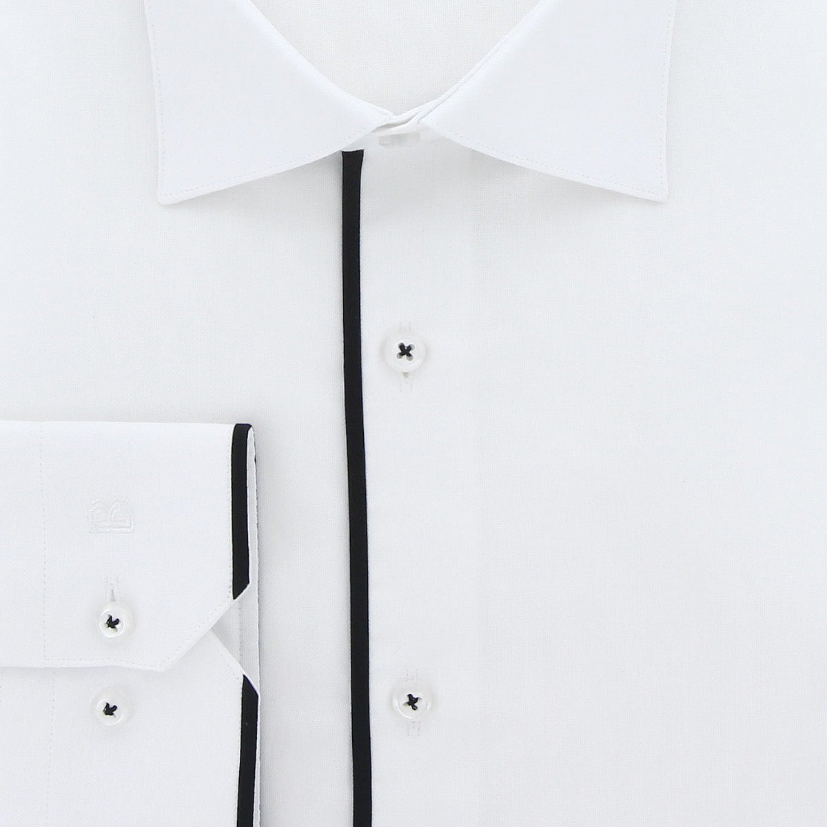 Chemise forte taille tissu uni et galon BORNERO AE5DB1 blanc