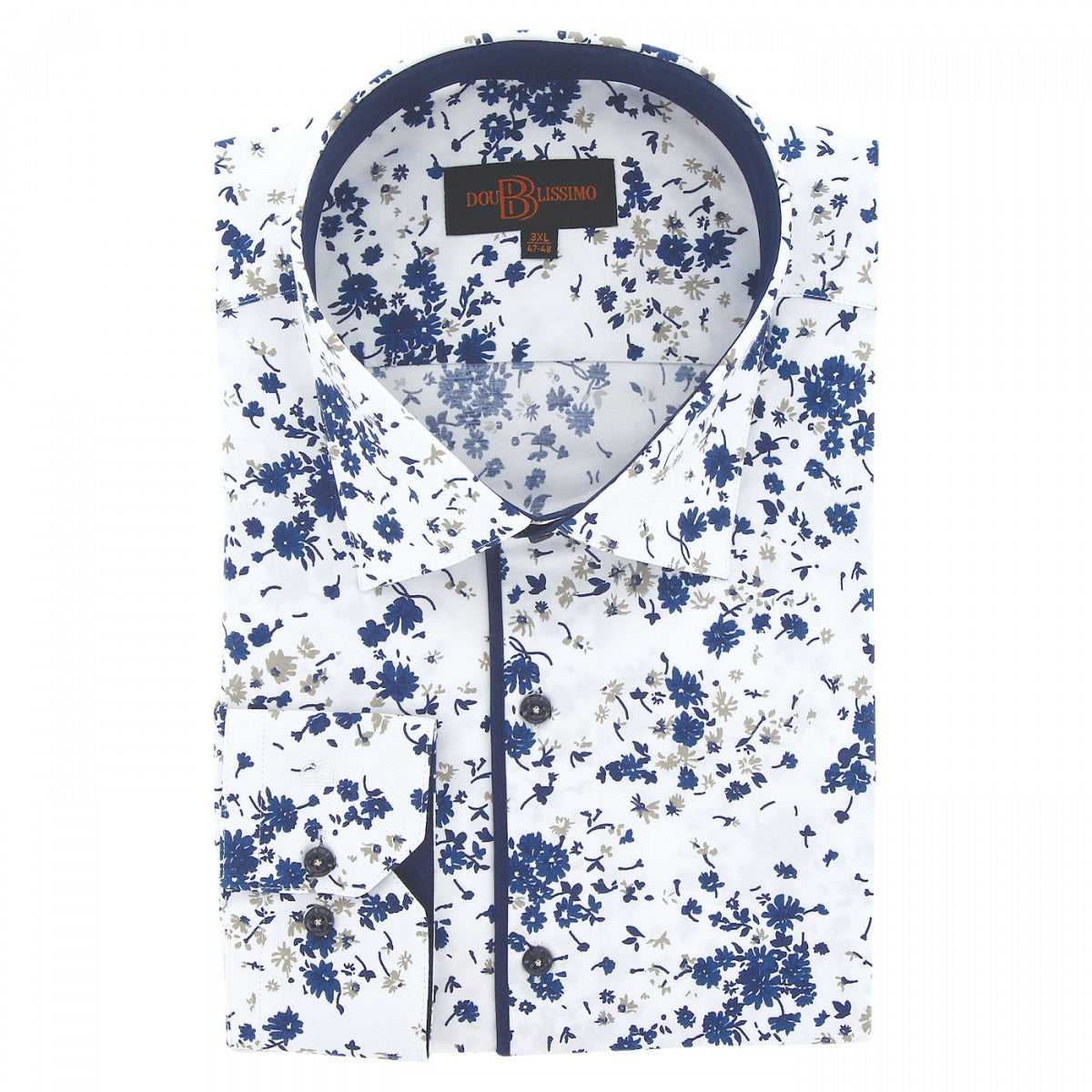 Chemise forte taille tissus à motifs floreale-aa4db1 blanc