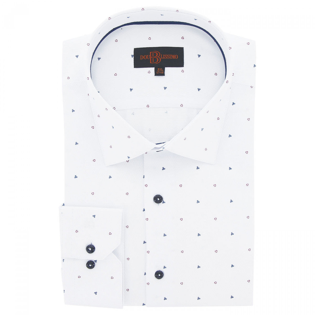 Chemise forte taille tissus à motifs furtivo-aa9db1 blanc bleu rouge