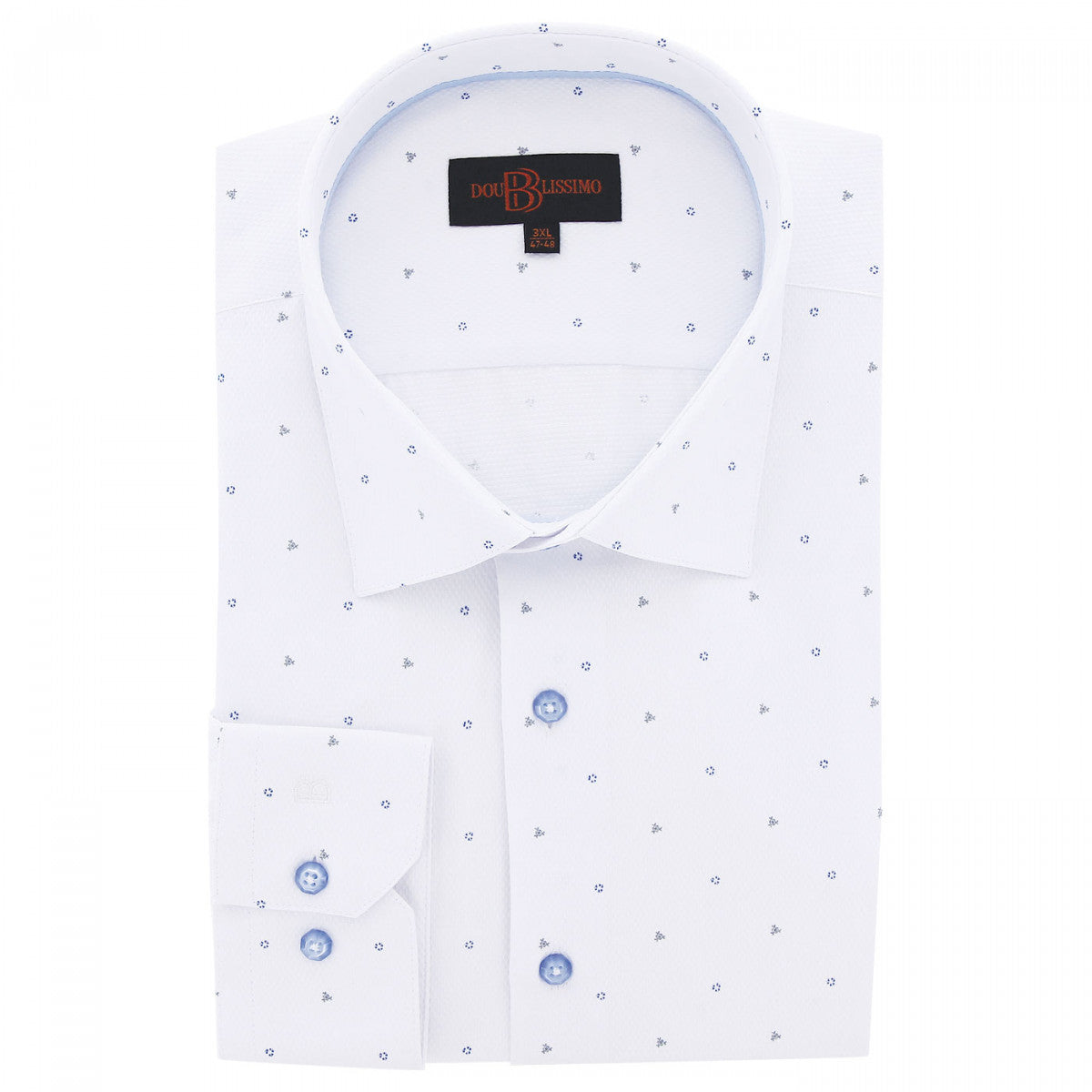 Chemise forte taille tissus à motifs furtivo-aa9db2 blanc bleu