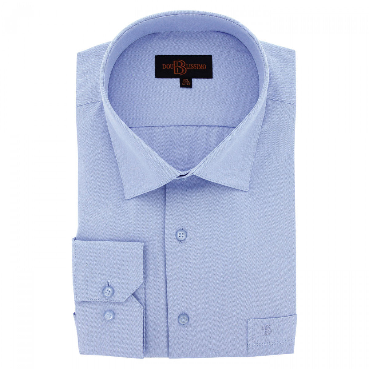 Chemise forte taille tissus chevron spinadi-aa3db2 bleu