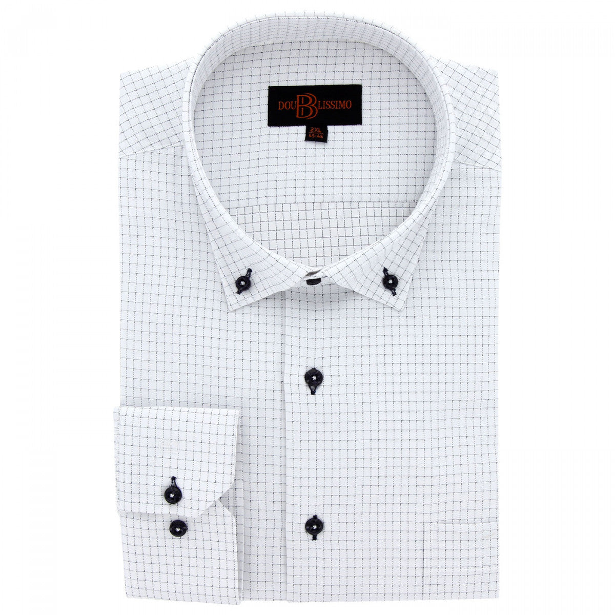 Chemise forte taille tissus premium à carreaux AB6DB1 bleu