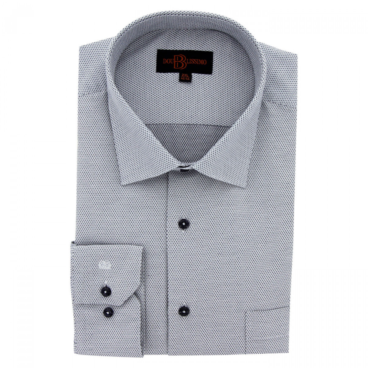 Chemise forte taille tissus premium armuré AB5DB2 bleu marine