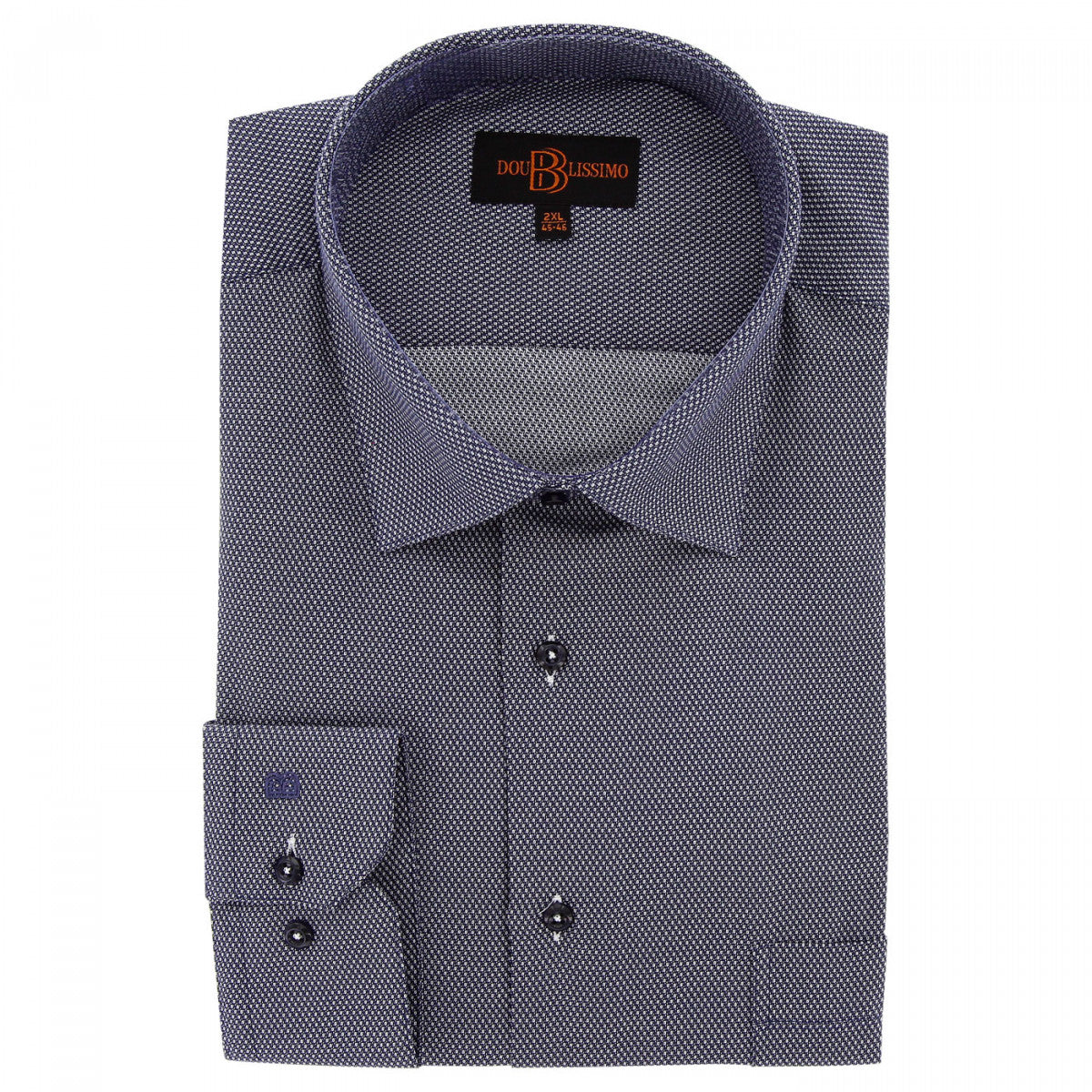 Chemise forte taille tissus premium armuré AB5DB1 bleu nuit