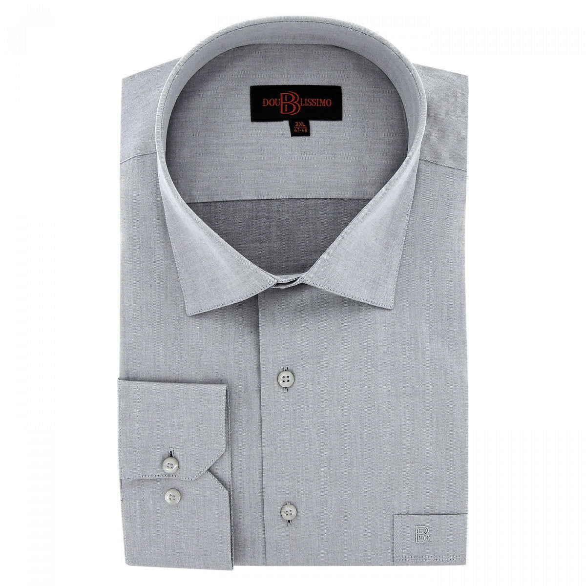 Chemise forte taille unie-lisio-aa2db2 gris