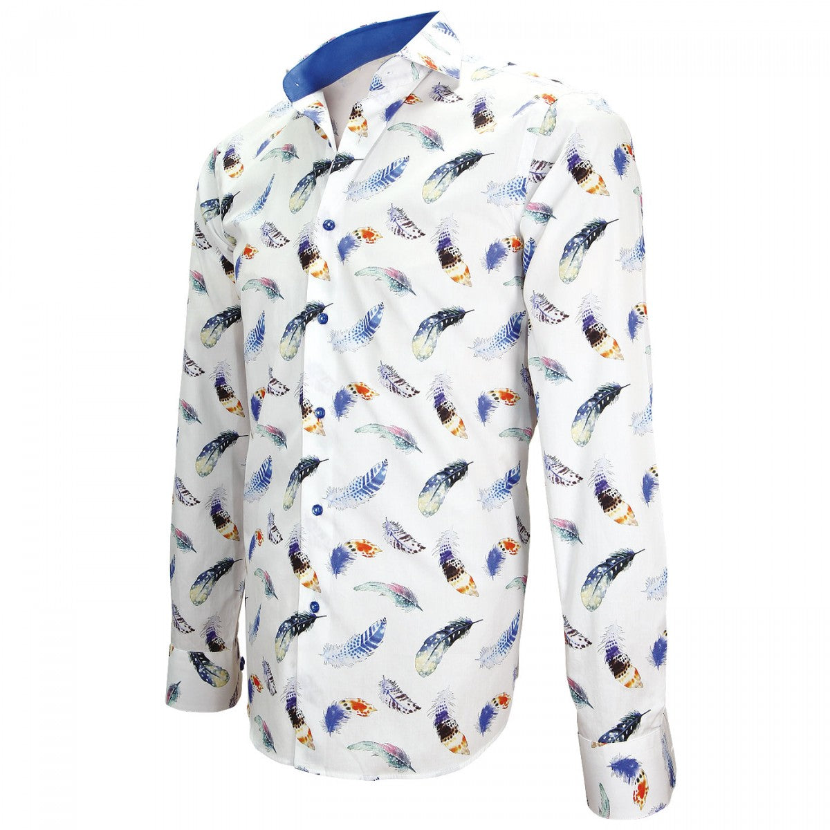 Chemise impriméeFEATHER Andrew Mac Allister ZB12AM1 blanc bleu