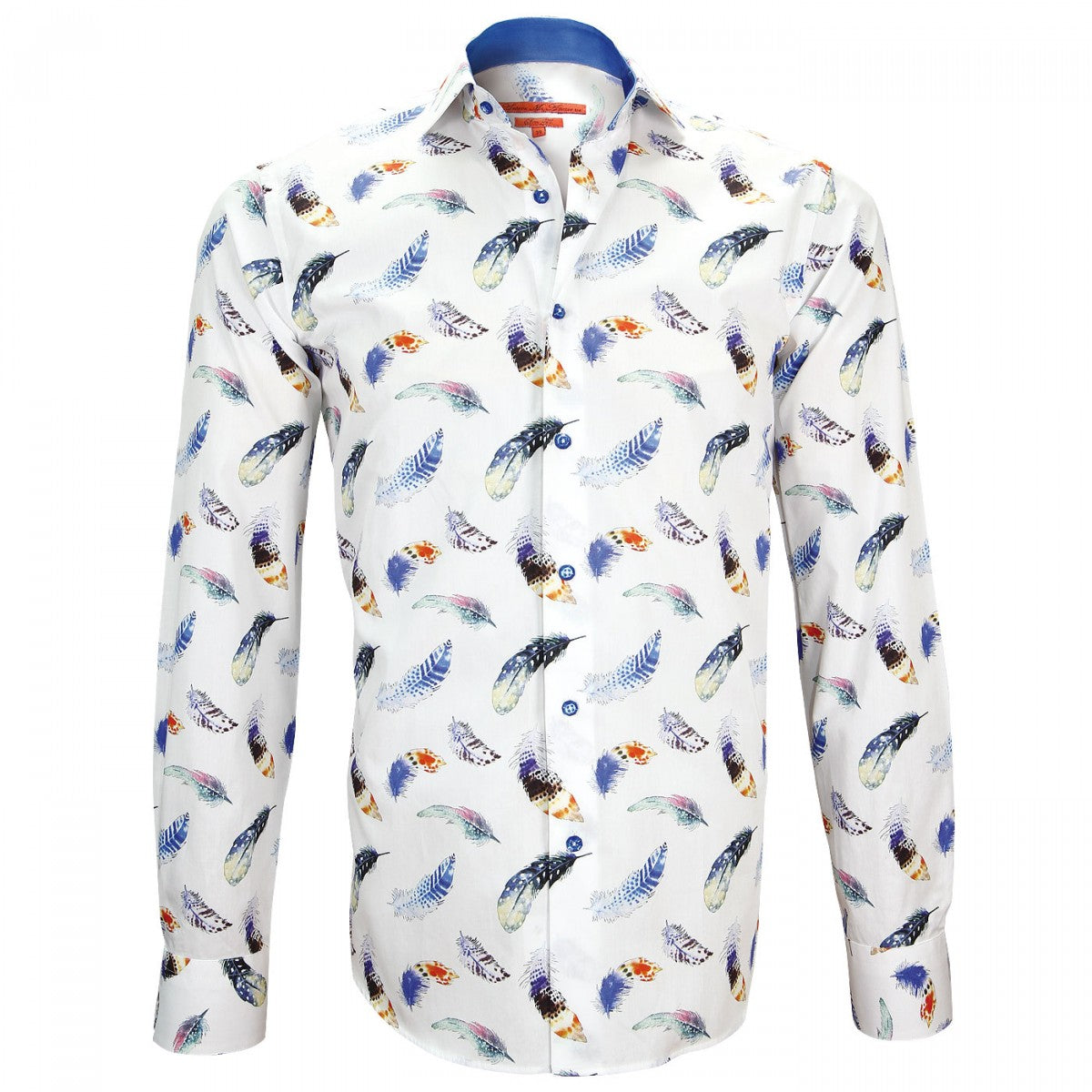 Chemise impriméeFEATHER Andrew Mac Allister ZB12AM1 blanc bleu