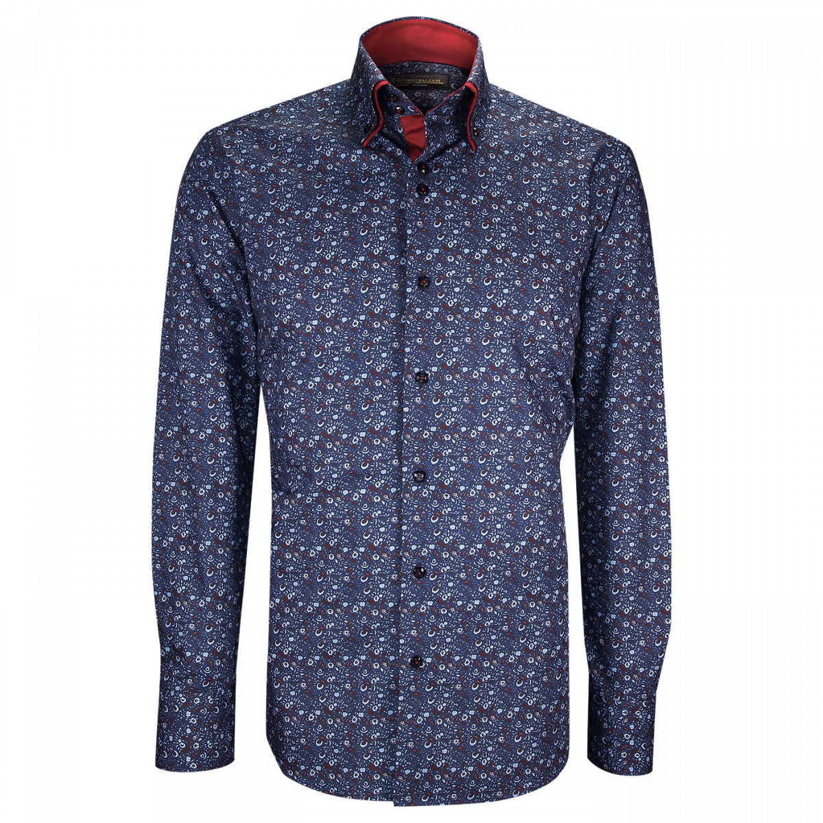 Chemise mode coupe droite à coudières CA8EB2 bleu