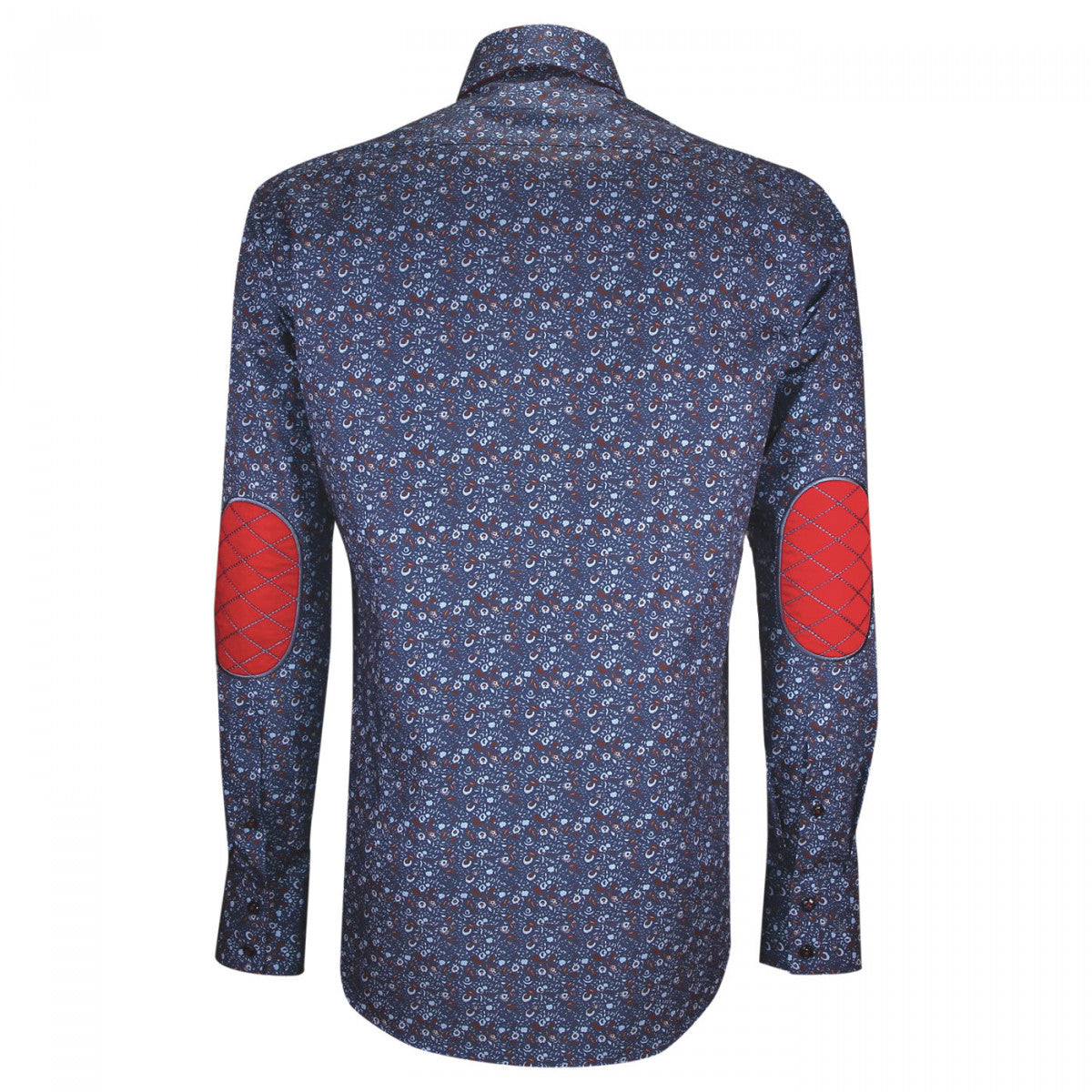 Chemise mode coupe droite à coudières CA8EB2 bleu