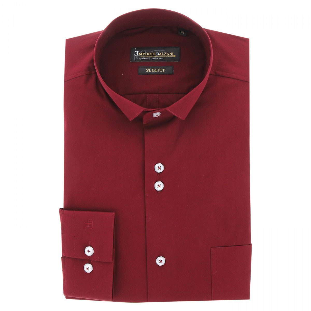 Chemise mode col cousu CA3EB4 bordeaux
