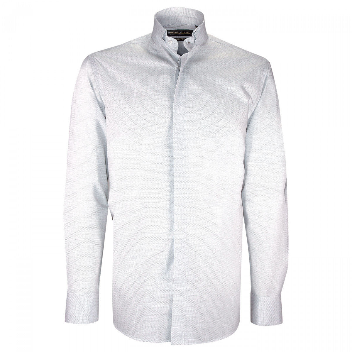 Chemise mode col cousu mao à motifs CA5EB3 blanc bleu