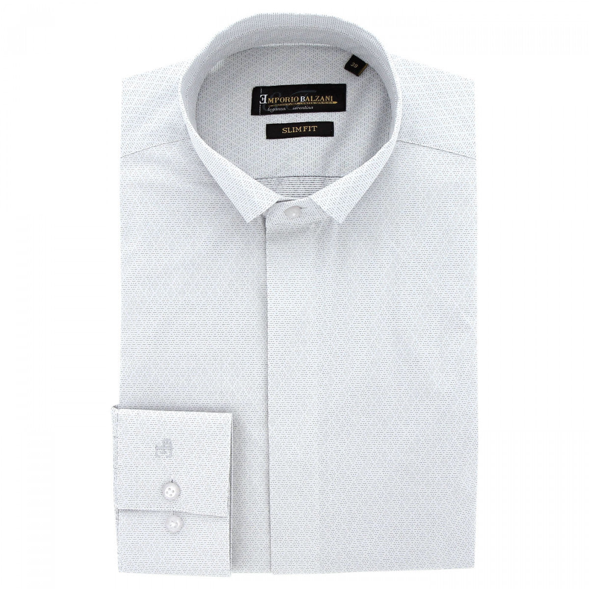Chemise mode col cousu mao à motifs CA5EB3 blanc bleu