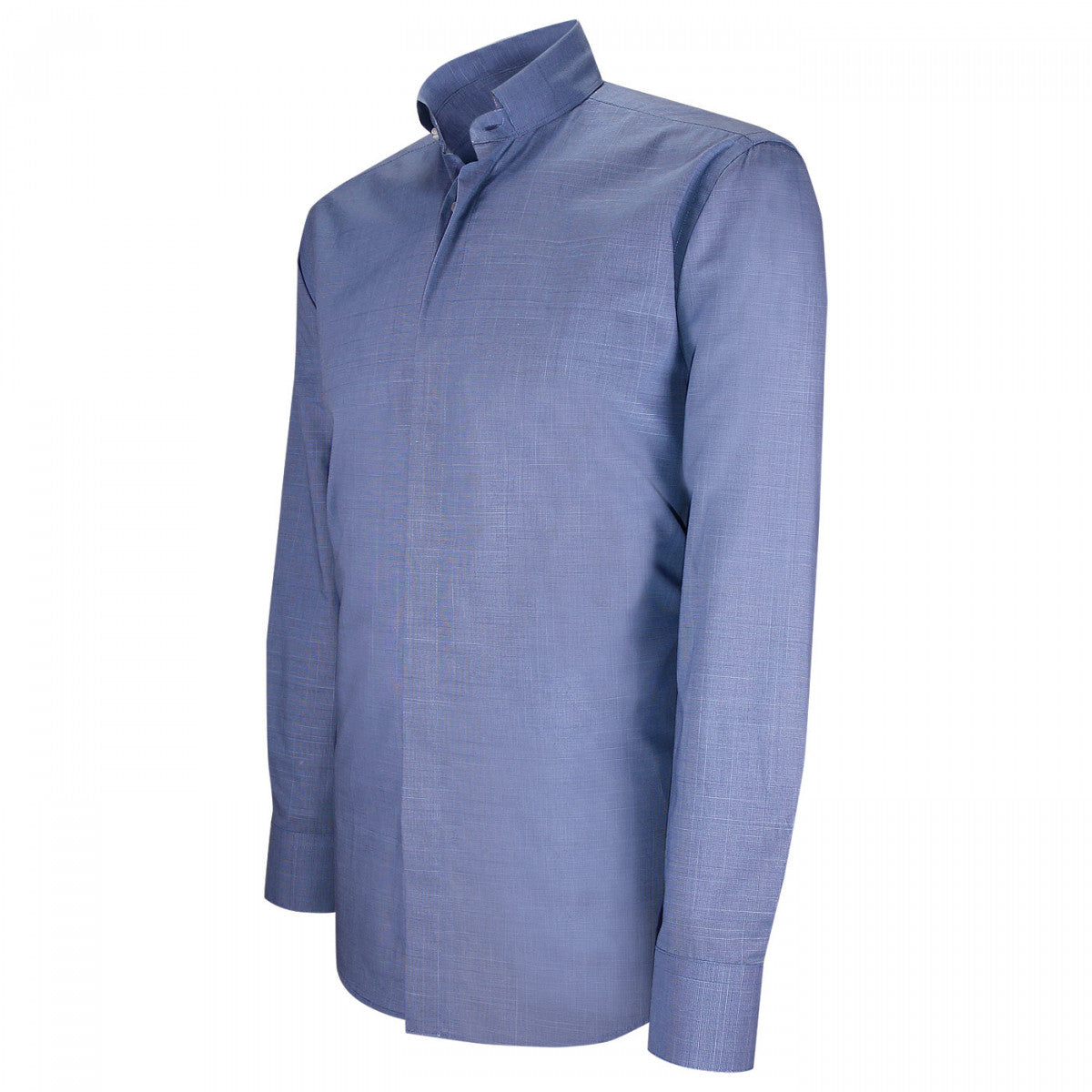 Chemise mode col cousu mao à motifs CA5EB5 bleu indigo