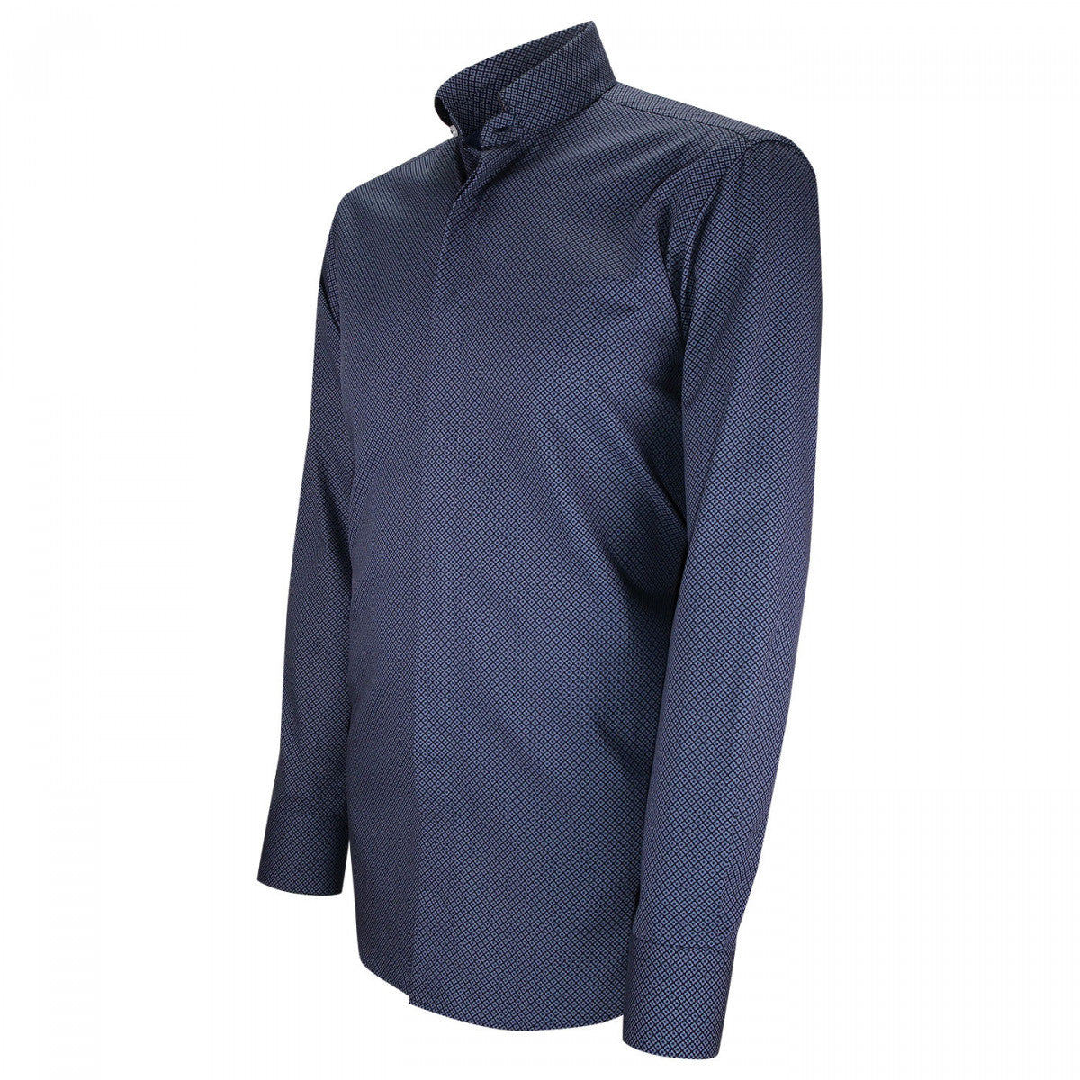 Chemise mode col cousu mao à motifs CA5EB1 bleu marine