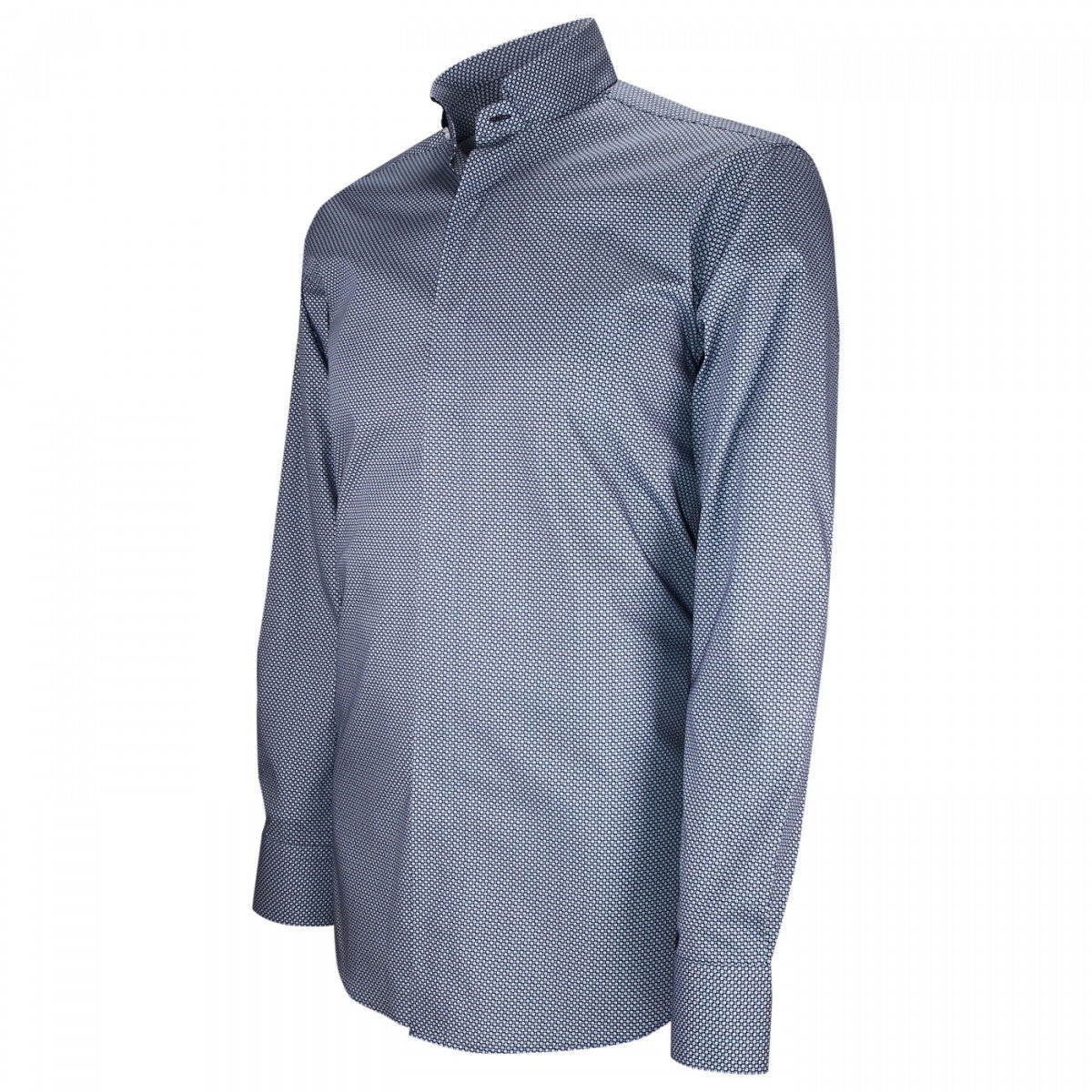 Chemise mode col cousu mao à motifs CA5EB4 bleu