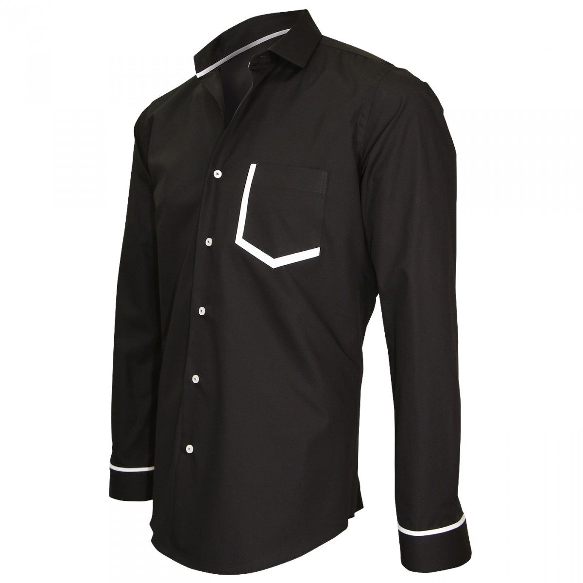 Chemise mode col italien PICCADILLY Andrew Mc Allister NP6AM2 noir