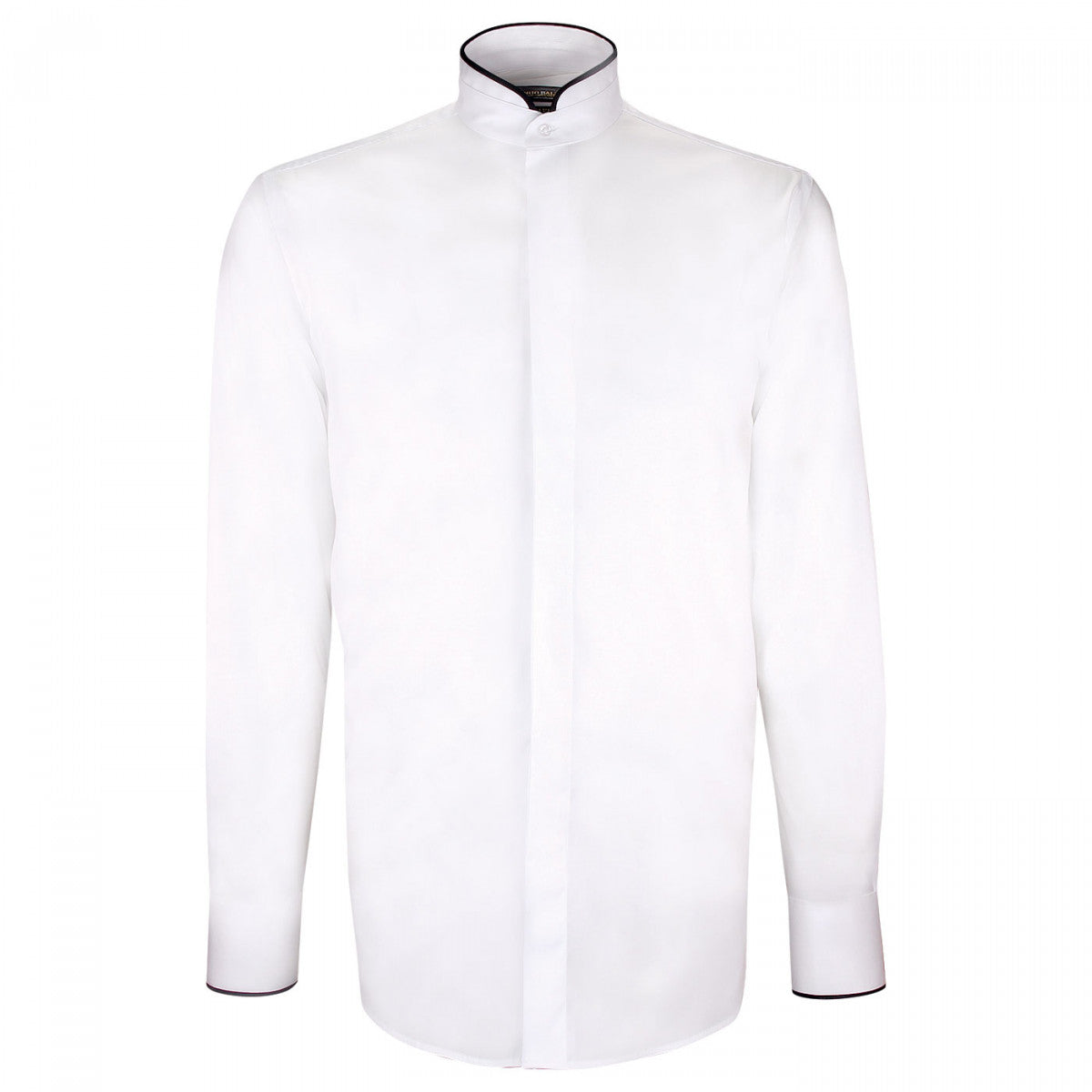 Chemise mode cintrée col mao CA4EB1 blanc noir