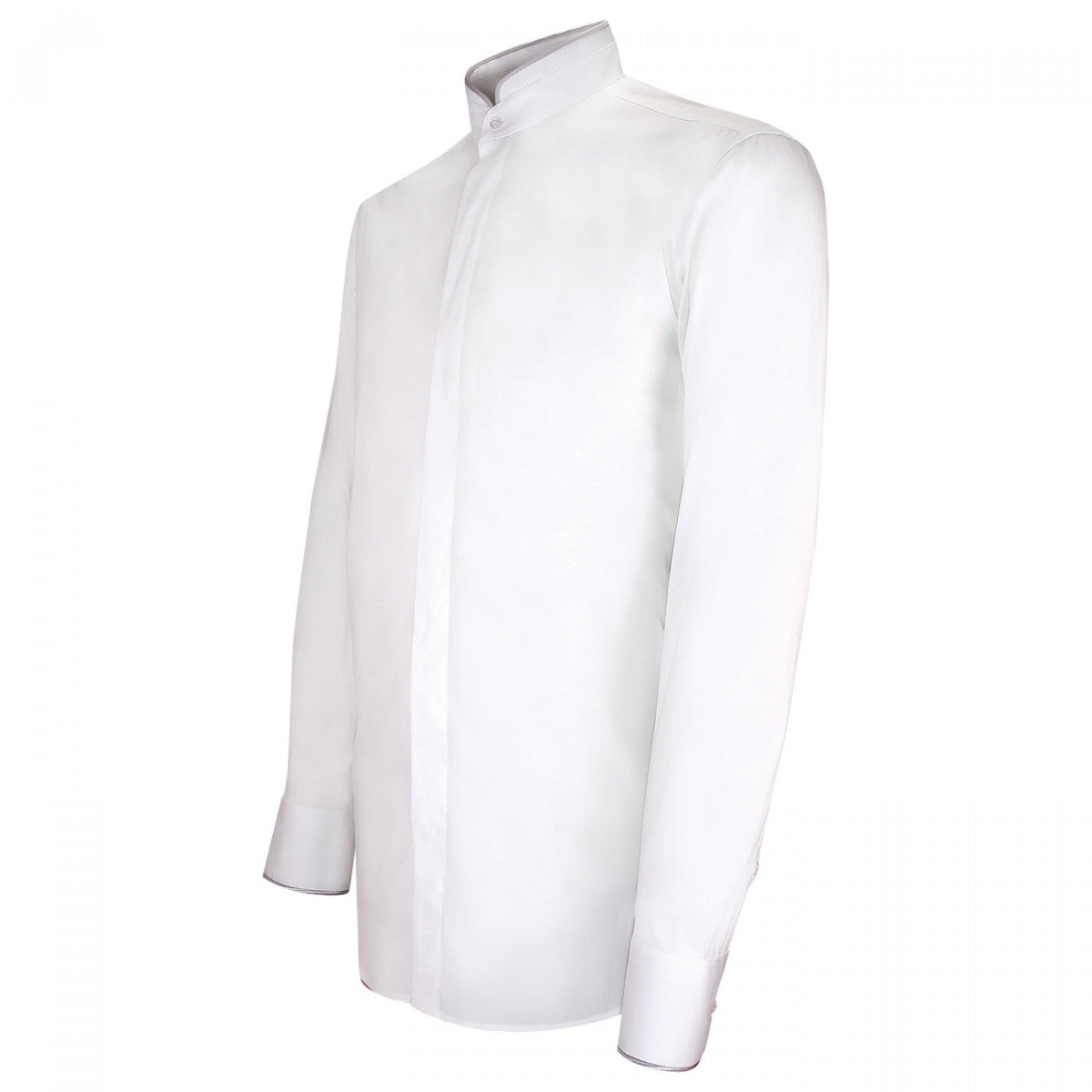 Chemise mode cintrée col mao CA4EB2 blanc
