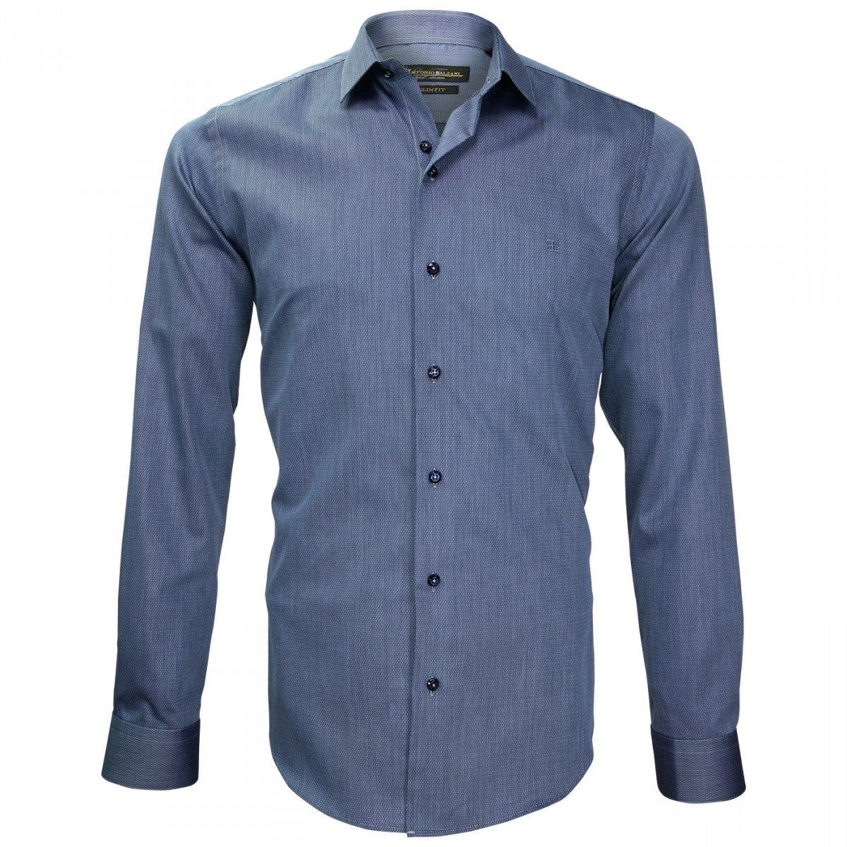 Chemise popeline armuréeTIBERIO Emporio balzani J4EB7 bleu indigo