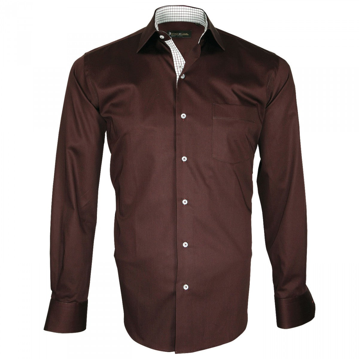 Chemise mode TINO Emporio balzani Q1EB18 marron blanc