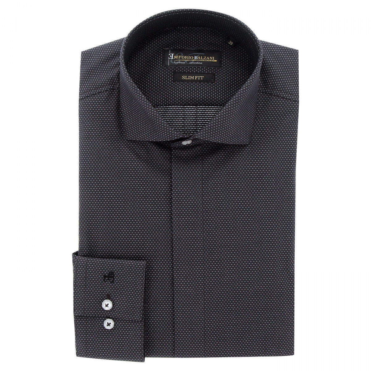 Chemise mode gorge cachée à motifs CA9EB2 noir