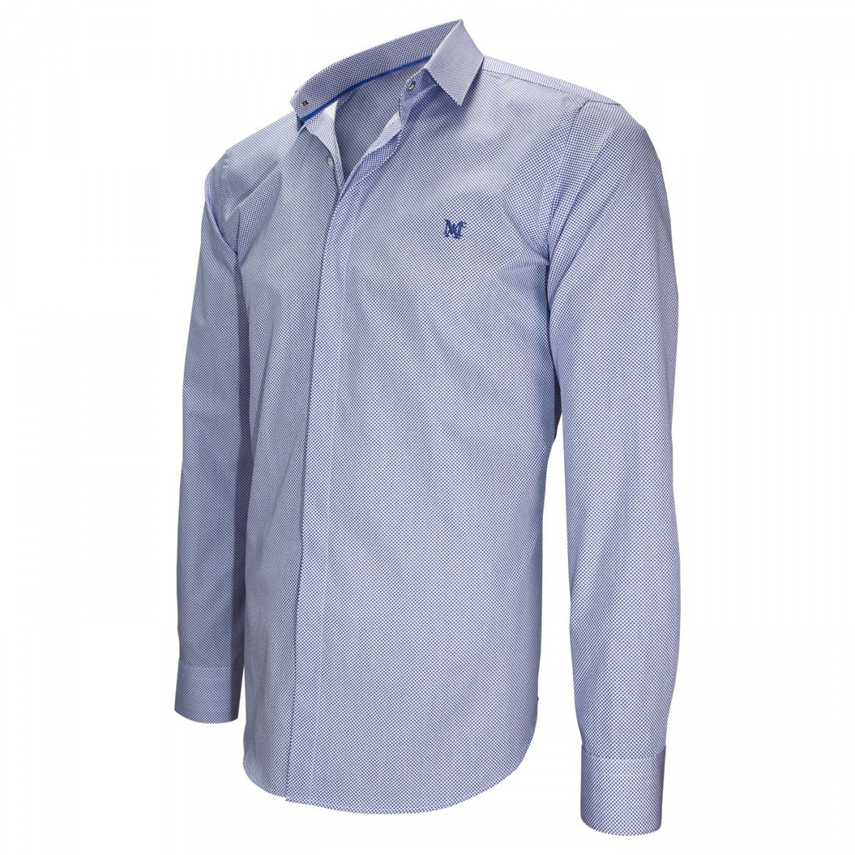 Chemise ImpriméeNEW WAVE Andrew Mac Allister L1AM2 bleu clair