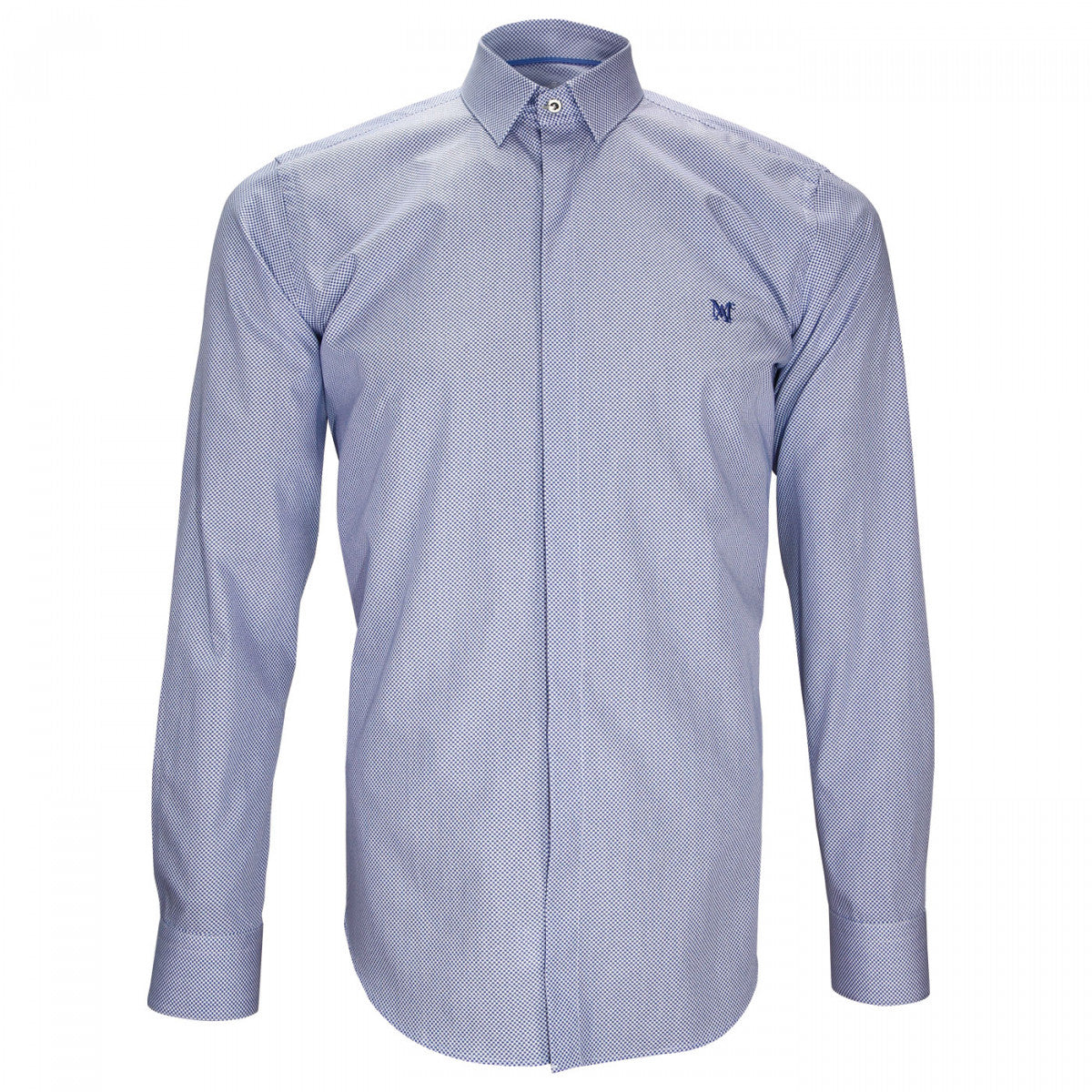 Chemise ImpriméeNEW WAVE Andrew Mac Allister L1AM2 bleu clair