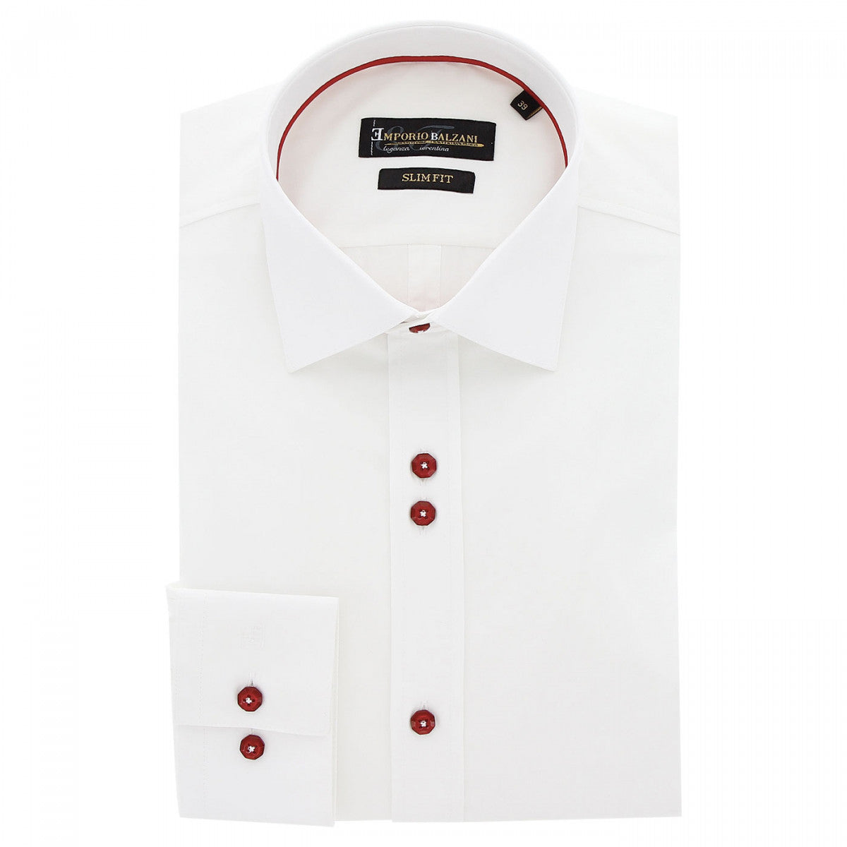 Chemise mode cintrée haut de gamme CA6EB1 blanc rouge