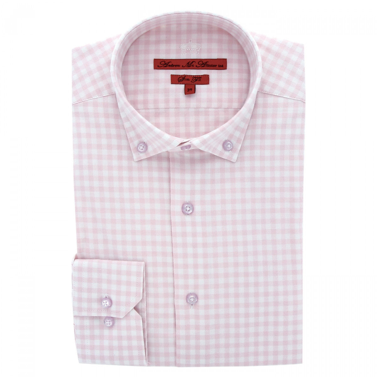 Chemise mode vichy oliver Andrew Mac Allister CA6AM1 rose
