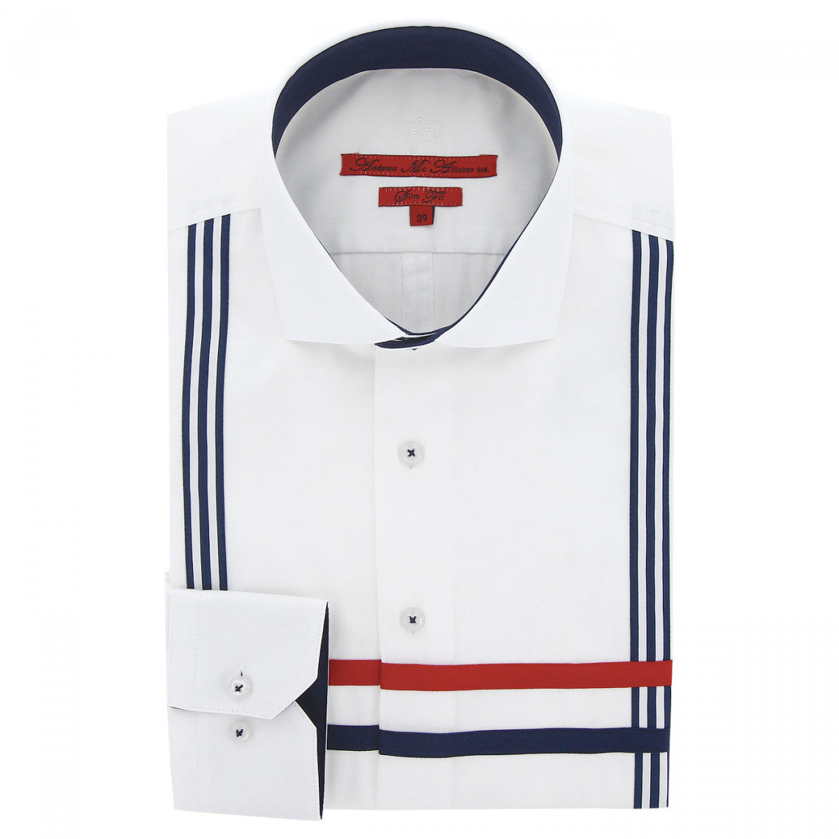Chemise cintrée satin de coton FLAG-AA13AM1 blanc