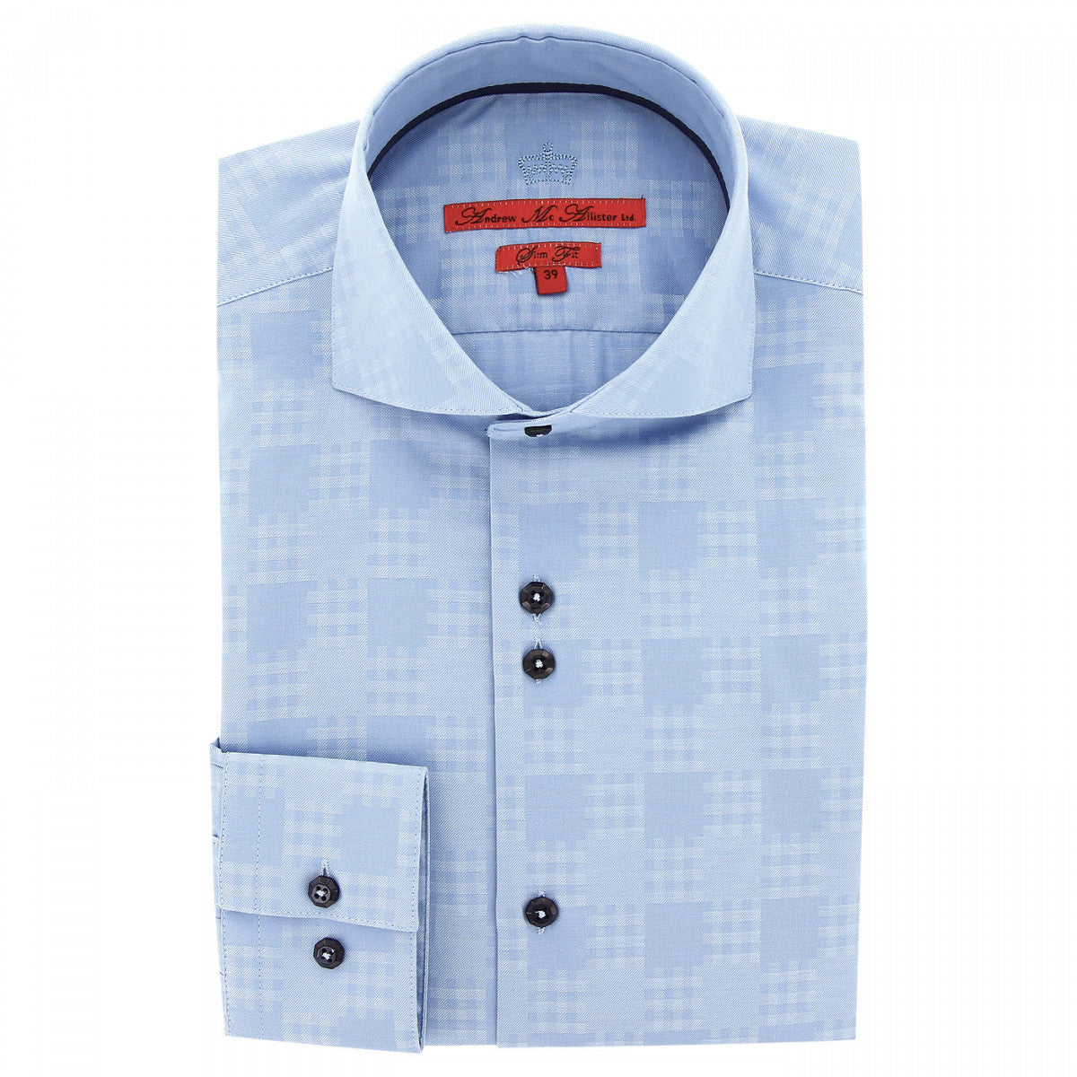 Chemise cintrée tissu à motifs CHECKER AA3AM1 bleu