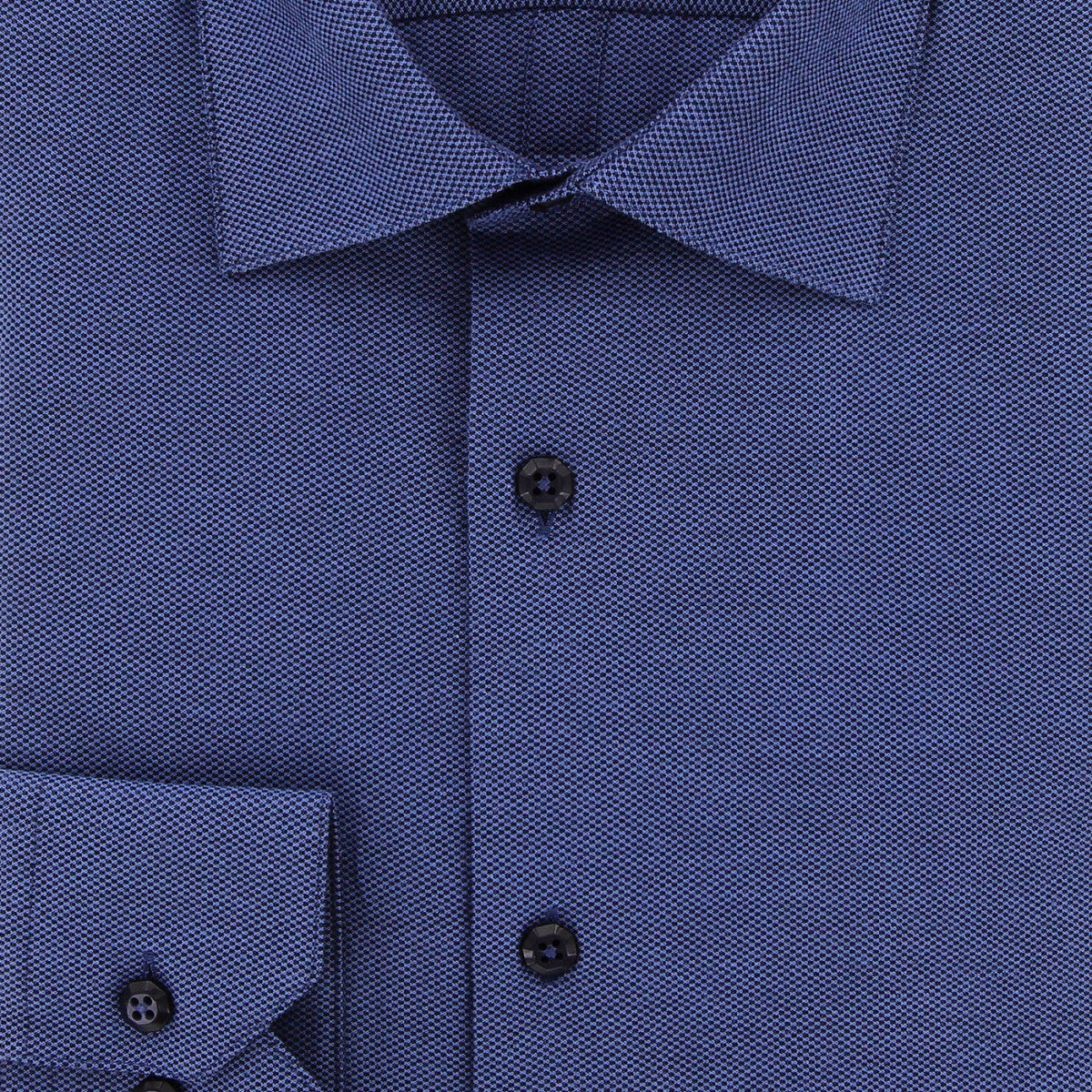 Chemise cintrée tissu armuré AB1AM3 bleu marine