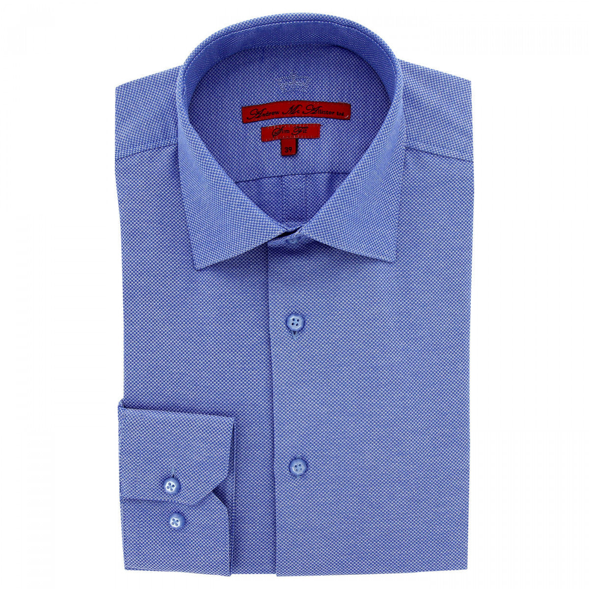 Chemise cintrée tissu armuré AB1AM2 bleu