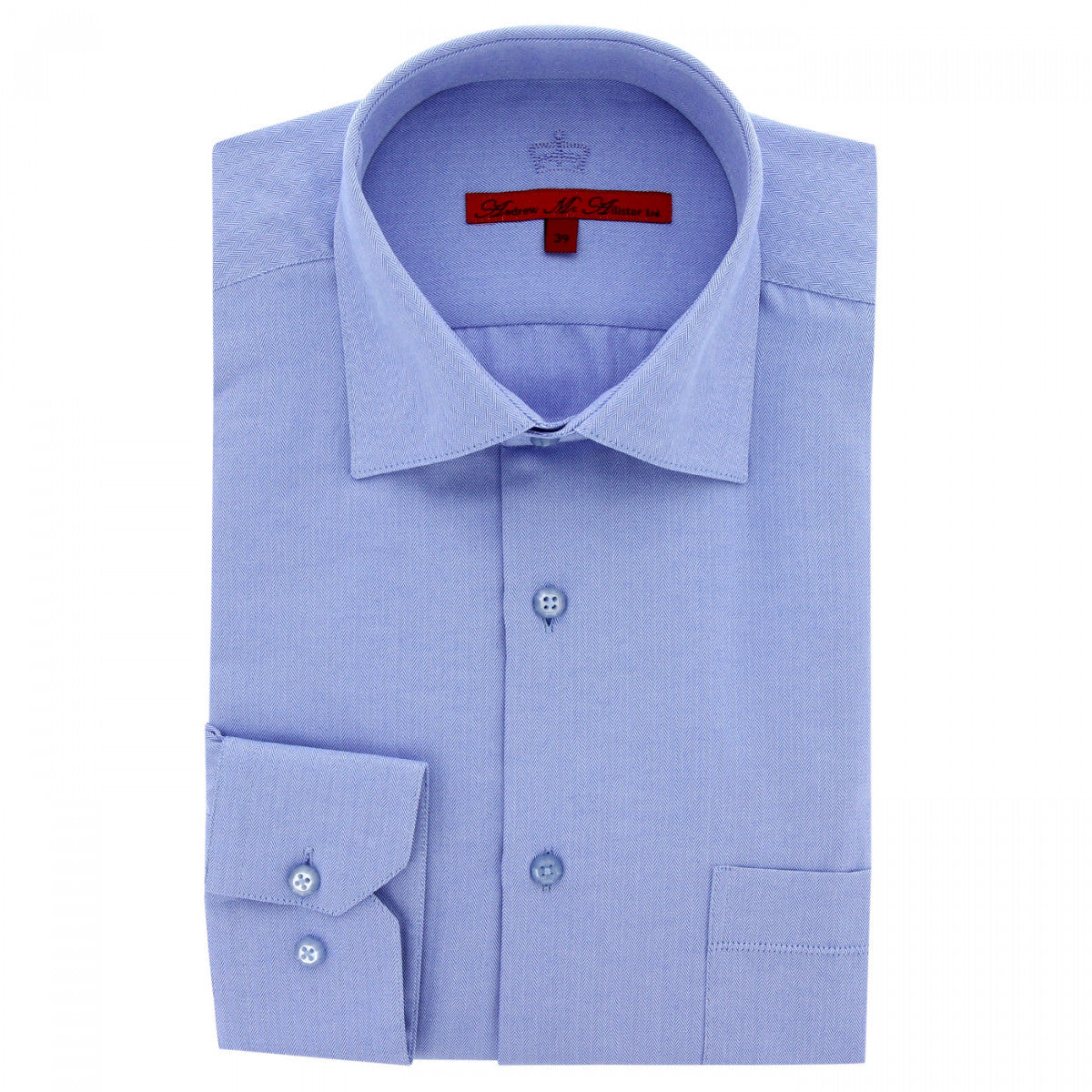 Chemise coupe droite tissu chevron AB4AM1 bleu