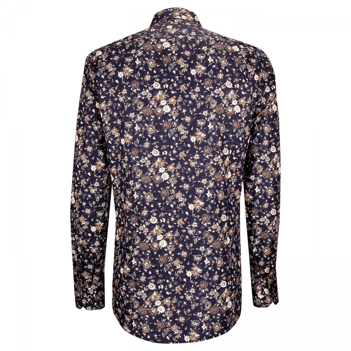 Chemise cintrée tissu imprimé FIORA-AA4EB3 bleu marine