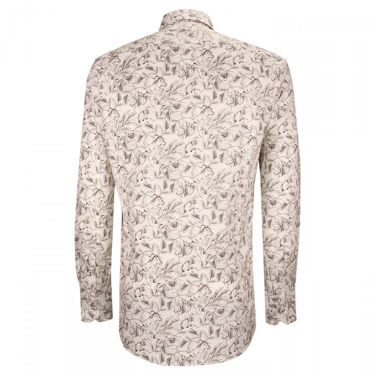 Chemise cintrée tissu imprimé FOGLIO-AA6EB1 blanc